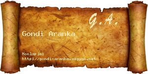 Gondi Aranka névjegykártya